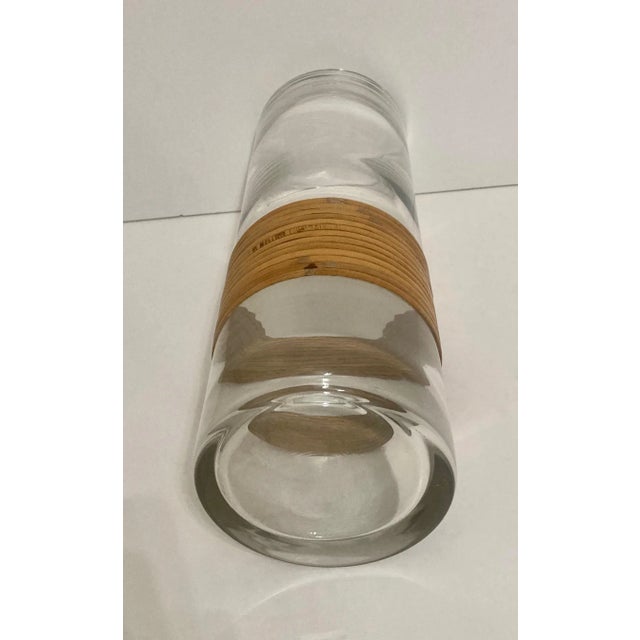 Mid 20th Century Rattan and Glass Vase For Sale - Image 4 of 6