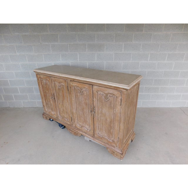 Century Furniture Tessellated Stone Berghley Credenza Sideboard / Server 76.5"w Features French Country Style, Distressed...