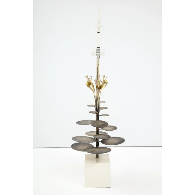 1970's French Lily Pad Lamp For Sale In New York - Image 6 of 11