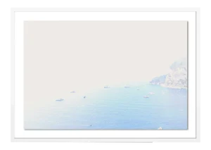 Capri from Above by Natalie Obradovich in White Framed Paper, Large Art Print