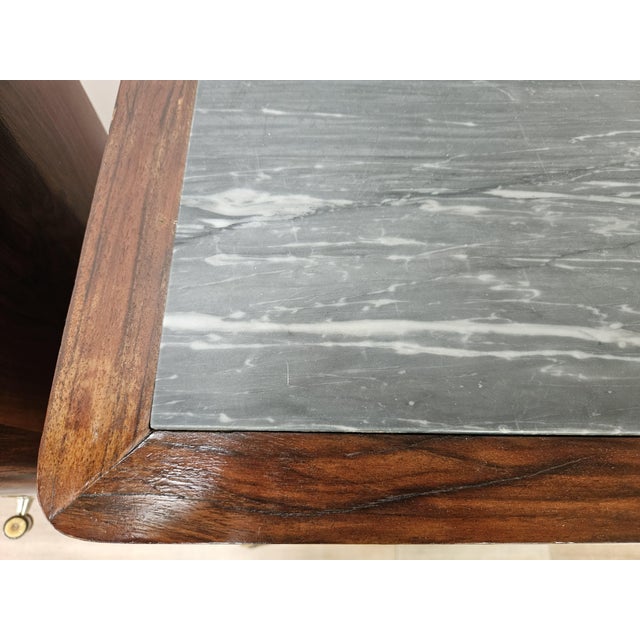 Art Deco Bedside Tables in Walnut Burl with Marble Tops, 1930, Set of 2 For Sale - Image 9 of 18