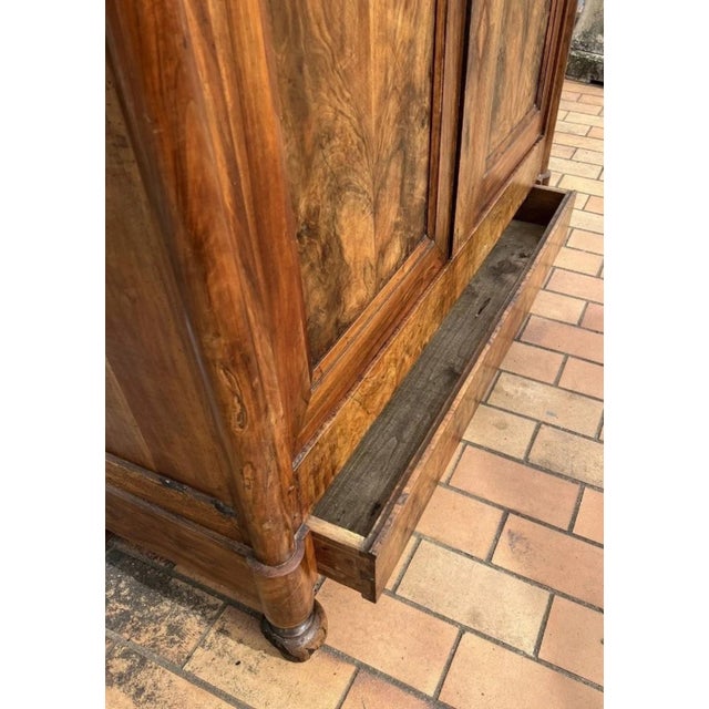 Louis-Philippe Burgundian Wardrobe in Walnut For Sale - Image 5 of 8
