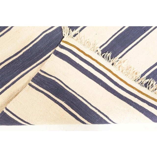 Doris Leslie Blau Vintage Indian Dhurrie Striped Rug For Sale - Image 9 of 11