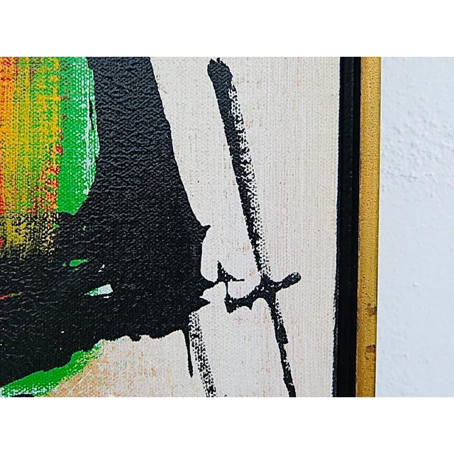 Vintage Abstract Mid Century Modern Lee Reynolds Insp Oil Butterfly Painting Framed For Sale - Image 11 of 13