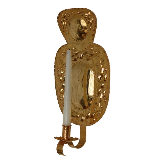 Mid-Century Swedish Brass Sconces, Set of 2 For Sale