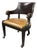 Maitland-Smith Neoclassical Lion Head Armchair + Casters For Sale