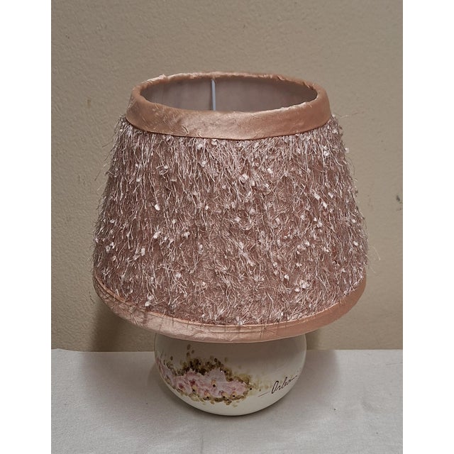 Vintage Table Lamp with Ceramic Base from Orleani and Fabric Shade from Lamplove, 1980s For Sale - Image 4 of 9