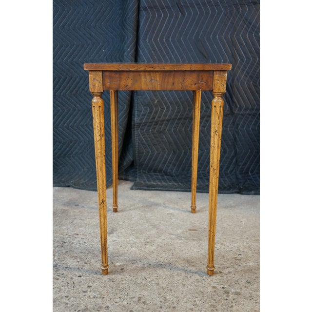 Baker Furniture Company Mid Century French Louis XVI Style Crotch Walnut Nesting Tables Set of Three For Sale - Image 4 of 18