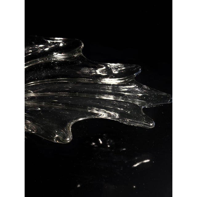1980s Large Murano Crystal Glass Centerpiece Bowl, 1980s For Sale - Image 5 of 7