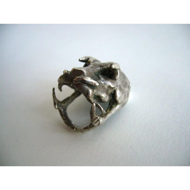 Ernesto Gonzalez Jerez Cuban Modernist Studio Sterling Silver Boar Ring For Sale - Image 4 of 5