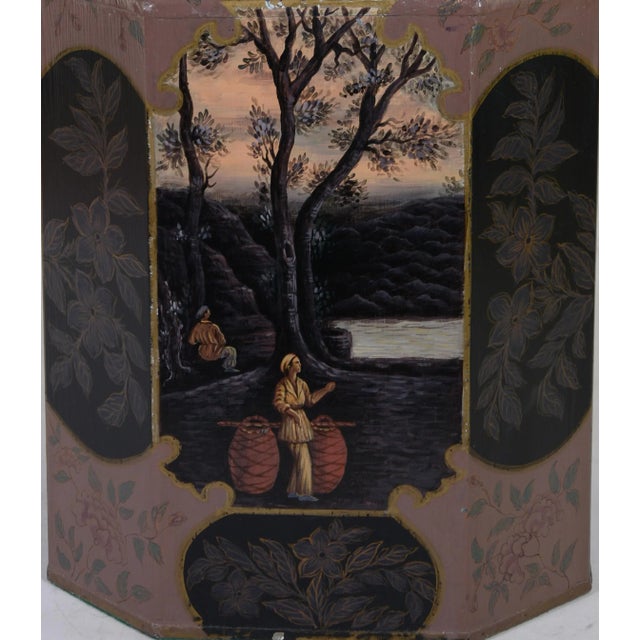 Vintage Hand-Painted English-Style Chinese Export Tea Caddy Table Lamp - a Pair For Sale - Image 4 of 12