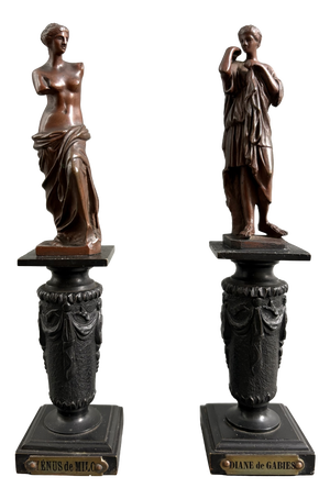 19th Century Grand Tour Neo-Classical Nude Bronze Statuettes, 1800s, Set of 2