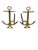 This stylish set of polished brass anchor-form andirons date to the 1960s and have been professionally polished and...