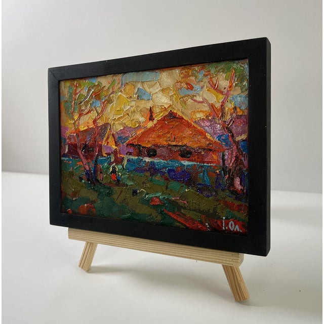 Impressionist Oil Painting Sunset Village Glow Oleksiy Ivanyuk For Sale - Image 3 of 8