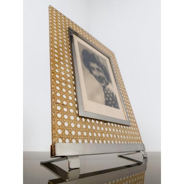 Large Picture Frame in Acrylic Glass, Cane Webbing and Brass in the style of Christian Dior, 1970s For Sale - Image 6 of 17