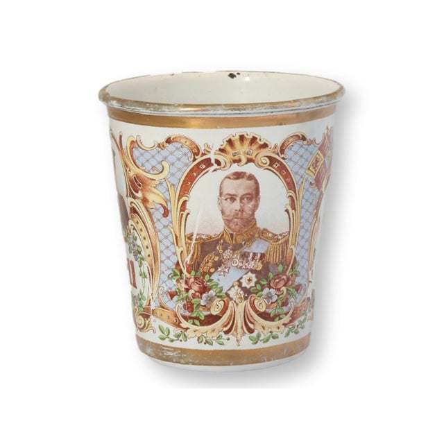 1911 George v & Queen Mary Coronation Enamel Beaker For Sale - Image 4 of 6