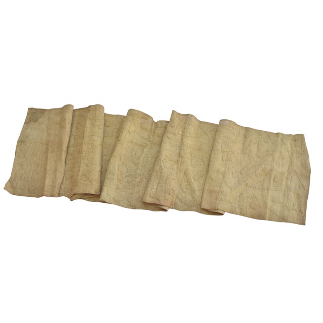 Early 20th Century Kuba Royal Appliquéd Raffia Textile 132x23 Inch For Sale - Image 10 of 11