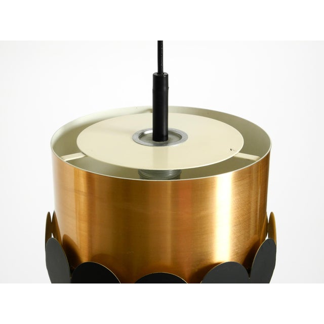 Original 1960s Space Age Pendant Lamp by Doria, Made of Copper-Anodized Aluminum and Black and White Lacquered Metal from Doria Leuchten For Sale - Image 17 of 18