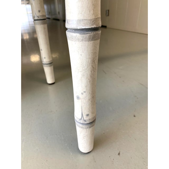 William " Billy " Haines Vintage Mid-Century Hand-Pained Faux Bamboo Coffee Table For Sale - Image 4 of 7