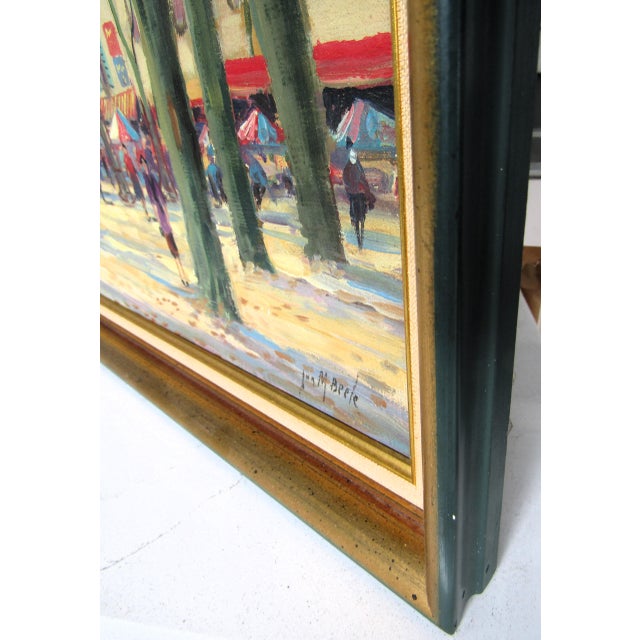 Tan Impressionist Autumn Cityscape Early 20th-Century Oil Painting on Canvas Framed Signed For Sale - Image 8 of 12