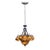 Grand Venetian-Style Tiered Amber Glass Flower Rosette & Cast Metal Chandelier (48” H X 36” W) For Sale