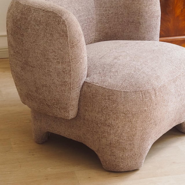 Lounge Chair with Woven Fabric Cover For Sale - Image 3 of 8