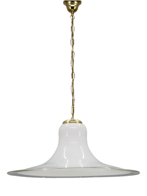 Mid-Century Modern Italian Glass and Brass Pendant Light, 1960s
