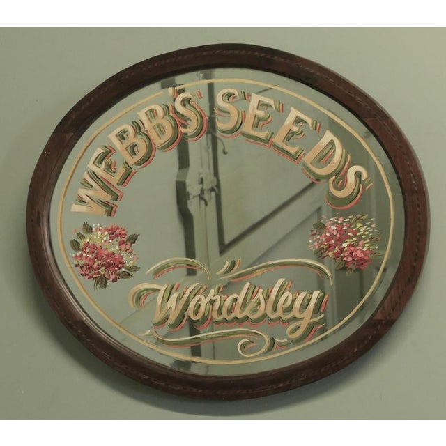 Oval Hand-Painted Advertising Mirror from Webbs For Sale - Image 5 of 6