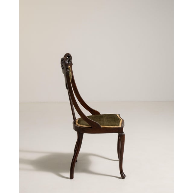 Wood Mahogany Chair with Upholstered Seat, Antique, United Kingdom, 19th Century For Sale - Image 7 of 11