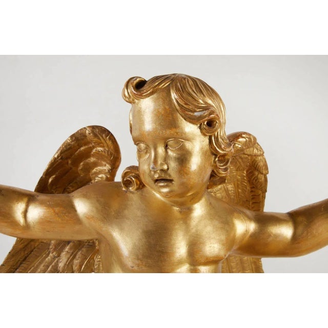 Early 19th Century Rare, Early 19th Century, Gilded Presentational Cherubim, circa 1825 - A Pair For Sale - Image 5 of 9