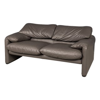 Vintage 20th Century Italian Maralunga Sofa by Vico Magistretti for Cassina, 1980, Set of 3 For Sale