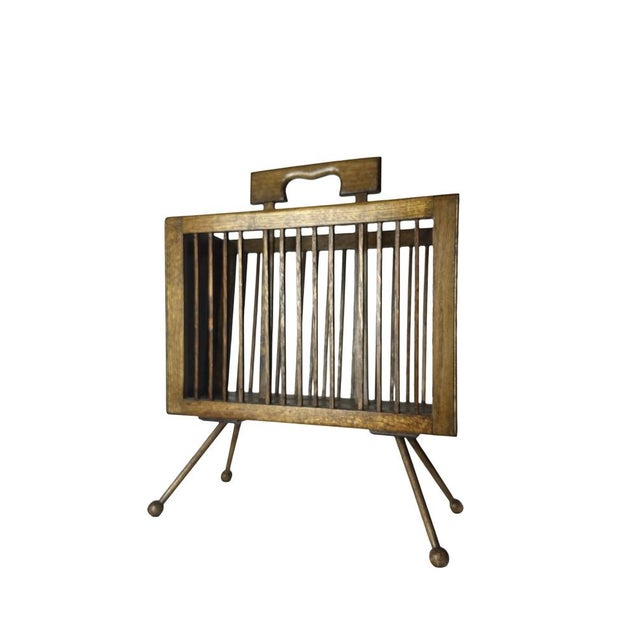 Mid-Century Magazine Rack in White Oak and Mahogany Stain, 1950s For Sale - Image 13 of 13