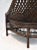 Vintage Rattan Curved Back Chair Attributed to Palecek, Blue & White, 1990s For Sale - Image 12 of 13