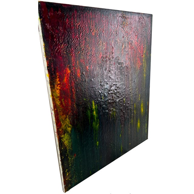 Fire in the Forest at Night by Dave Francis Original Acrylic on Canvas For Sale In Monterey, CA - Image 6 of 8