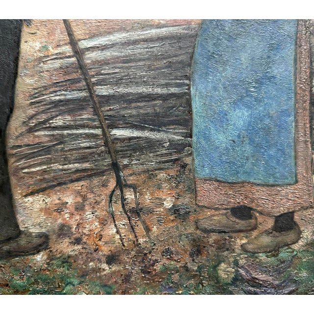 Wilhelm Schmurr, Bauern auf dem Feld, Oil on Cardboard, Düsseldorf Malkasten, Rhenish Secession For Sale - Image 6 of 9