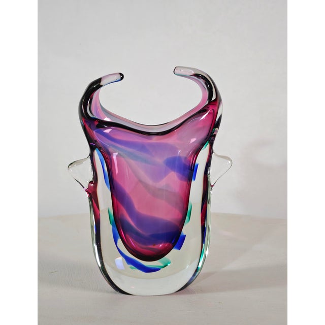 Mid-Century Modern Multicolored Sommerso Glass Vase in the style of Salviati, Italy, 1970s For Sale - Image 14 of 18