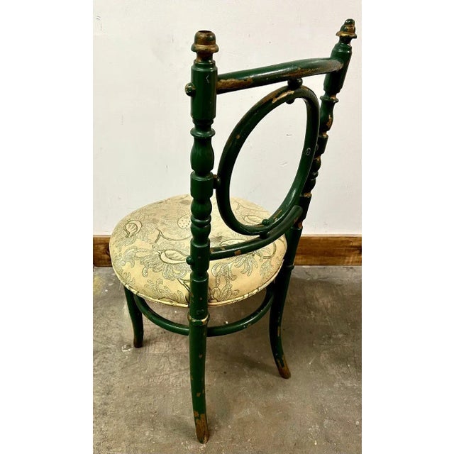 19th Century Green and Gold Bentwood Chairs with Heavy Patination - A Pair For Sale In Los Angeles - Image 6 of 9