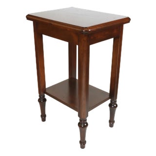 Traditional Wood End Table With Bottom Shelf For Sale