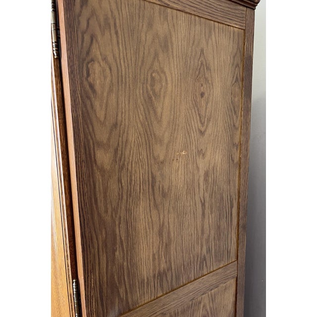 Vintage French Style Carved Oak 4-Door Armoire For Sale - Image 10 of 12