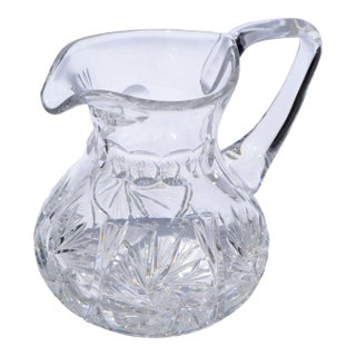 Early-20th Century American Brilliant Cut Glass Pitcher Carafe Decanter 50% Lead For Sale