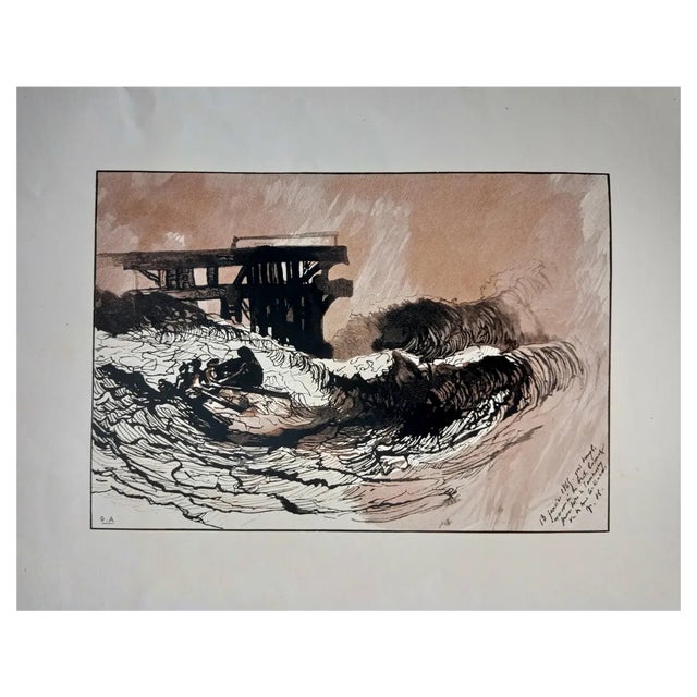 Victor Hugo, La Vague, 1925, Engraving For Sale