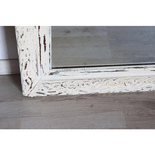 Glass Vintage Lacquered Wood Wall Mirror For Sale - Image 7 of 10