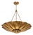 Flower Bowl Chandelier, Antique Brass Finish, Handmade Ceiling Light For Sale