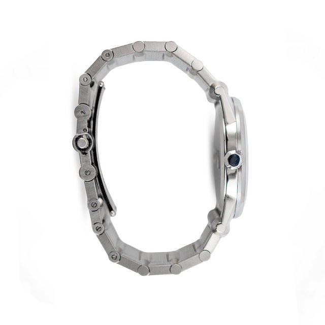 Metal Movado Vizio 34mm 0605808 Black Onyx Stainless Steel Quartz Watch For Sale - Image 7 of 10