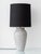 Vintage Jasba Cortina Black and White Crackle Ceramic Table Lamp, New Black Linen Lampshade For Sale - Image 17 of 17