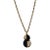 Vintage Signed Crown Trifari Gold Tone Rope Chain Necklace With Black Bakelite For Sale
