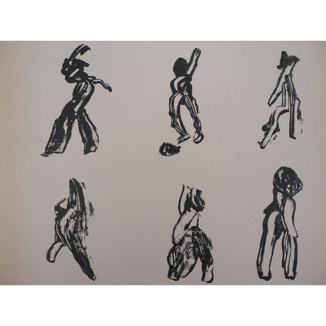 Modern Henri Michaux, Lettrisme 10 Figures, Lithograph For Sale - Image 3 of 6