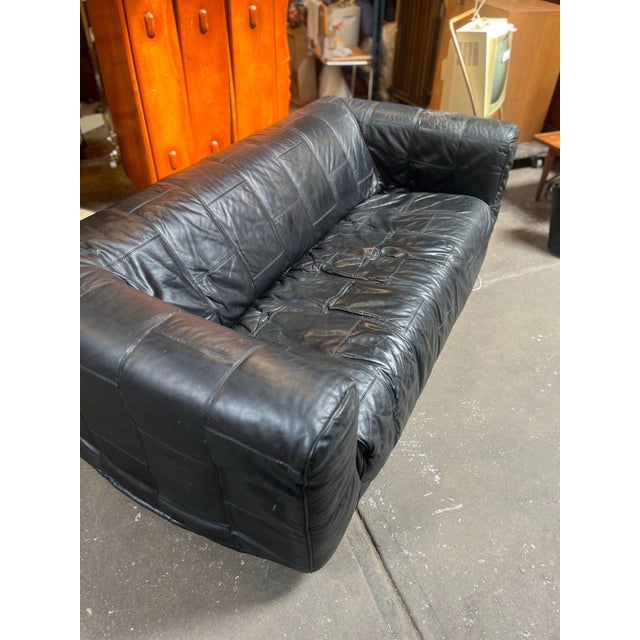 Mid-Century Modern 1980s Ikea "Klippan" Black Leather Sofa For Sale - Image 3 of 3