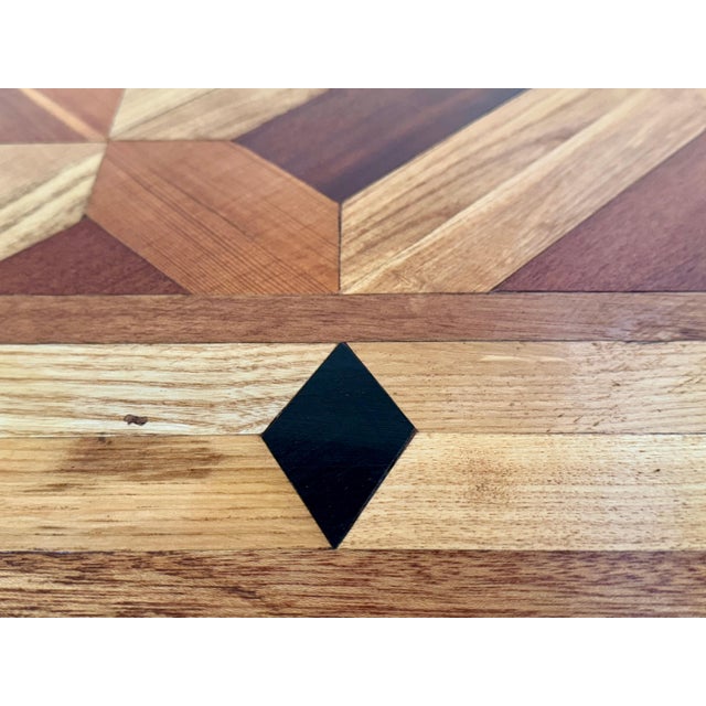 Early 20th Century Country French Provincial Style Oak Farmhouse Dining Table with Marquetry Top For Sale - Image 14 of 18