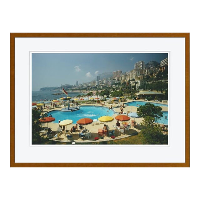 Monte Carlo Beach Club 1970 by Slim Aarons Framed C Print For Sale